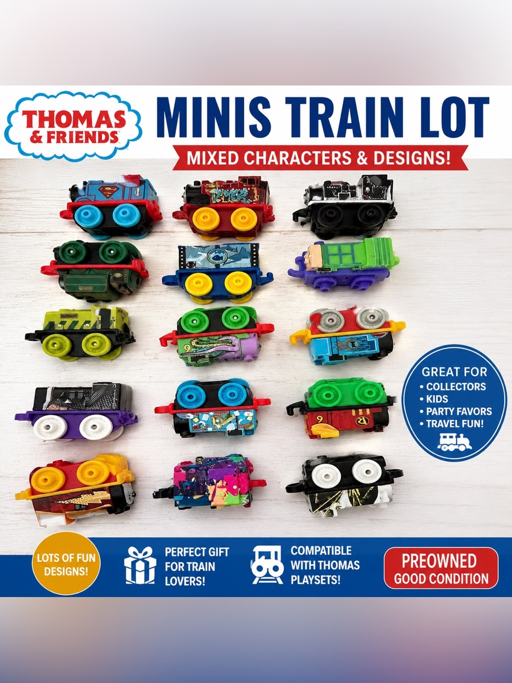 Thomas & Friends Mini Train Lot Mixed Characters & Designs Great for Collectors